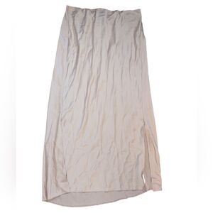 ASOS Satin Bias Maxi Slip Skirt 12 Cream Neutral